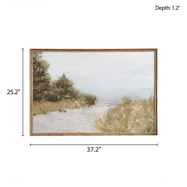 Martha Stewart Lake Walk Abstract Landscape Framed Canvas Wall Art MT95C-0024