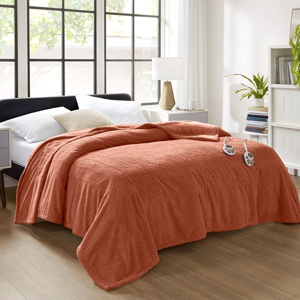 Serta Dream Soft Heated Blanket in Rust, King ST54-3574