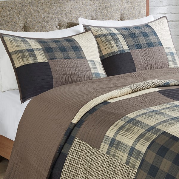 Woolrich Winter Hills Oversized Cotton Quilt Set in Tan, Full/Queen WR14-1728