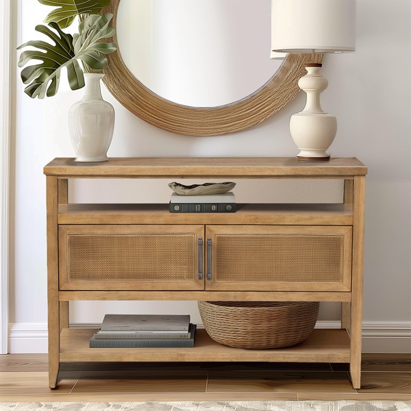 Martha Stewart Naomi 2 Door Storage Console Table in Honey MT120-1201