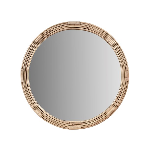 Martha Stewart Luna Natural Rattan Round Wall Mirror in Natural MT95F-0078