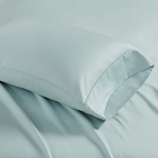 Madison Park 1500 Thread Count Cotton Blend 2 PC Pillowcases in Seafoam, King MP21-4859