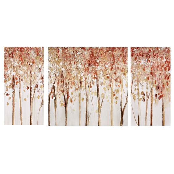 Madison Park Autumn Forest Triptych 3-piece Textured Canvas Wall Art Set in Red MP95C-0207