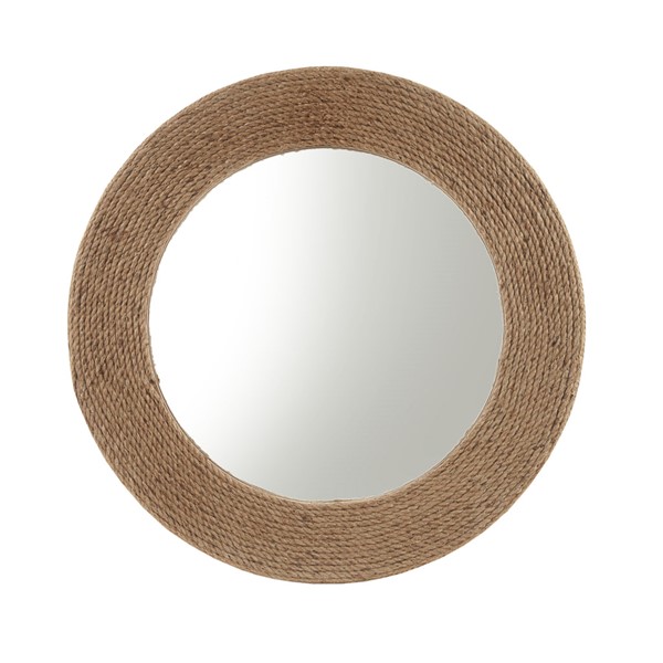 Madison Park Cove Natural Jute Rope Round Wall Mirror 26" in Natural MP95F-0267