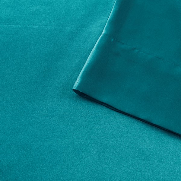 Madison Park Essentials Satin Luxury 2 PC Pillowcases in Teal, Standard MPE21-780