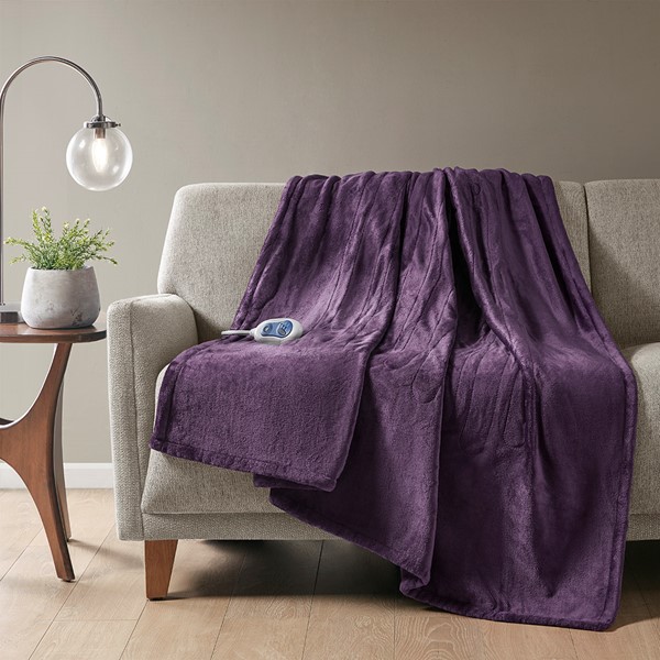 Beautyrest Plush Heated Throw in Purple, 60x70" BR54-1925