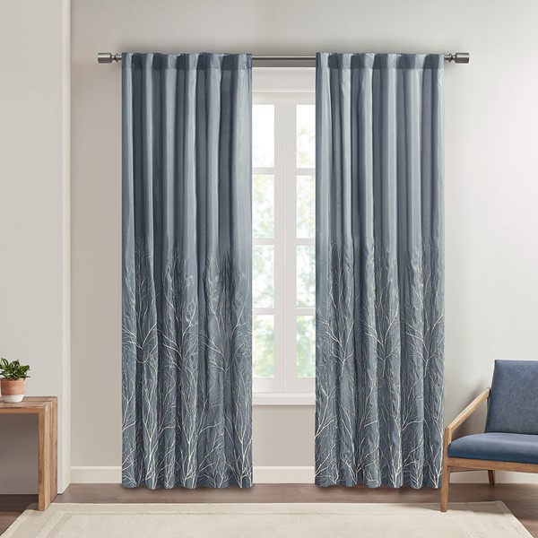 Madison Park Andora Curtain Panel in Blue, 50x84" MP40-1295