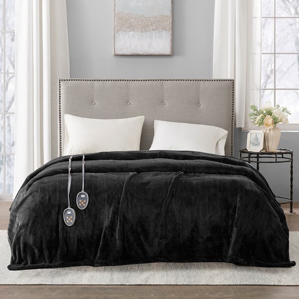 Beautyrest Plush Heated Blanket in Black, Twin BR54-0907