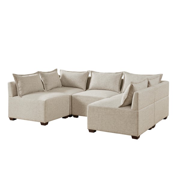 INK+IVY Molly 5-Piece Modular U-Shape Sofa in Linen II100-0561