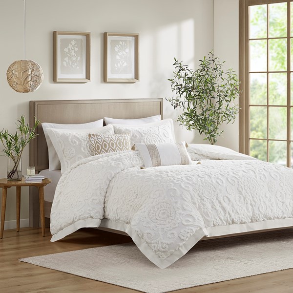 Harbor House Suzanna Cotton Comforter Mini set in Ivory, Full/Queen HH10-1345