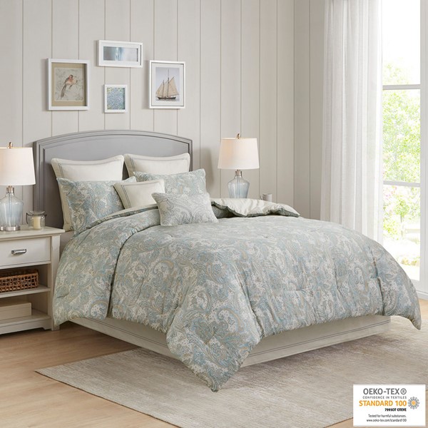 Harbor House Chelsea Cotton Comforter Set in Blue, Queen HH10-494