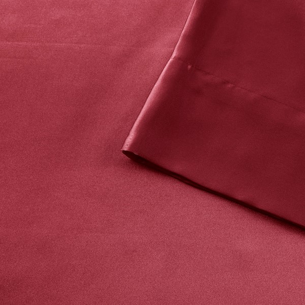 Madison Park Essentials Satin Luxury 2 PC Pillowcases in Red, Standard MPE21-782