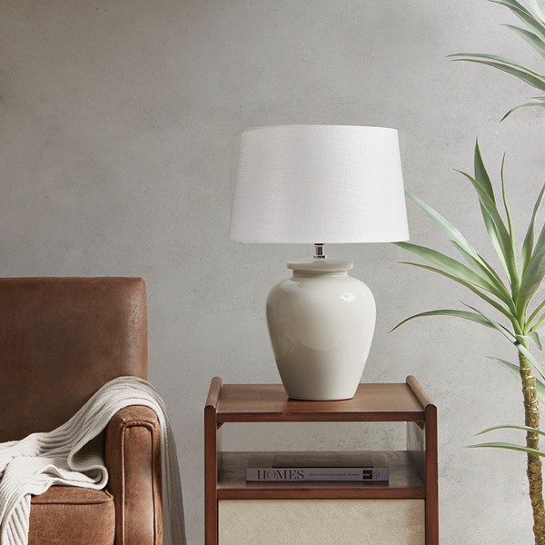 INK+IVY Anzio Ceramic Table Lamp in Cream II153-0108