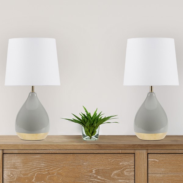 510 Design Liora 2-Tone Ceramic Table Lamp Set of 2 in Sage Green/Gold 5DS153-0047