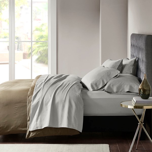 Madison Park 800 Thread Count Cotton Blend Sateen Sheet Set in Grey, Cal King MPH20-0006