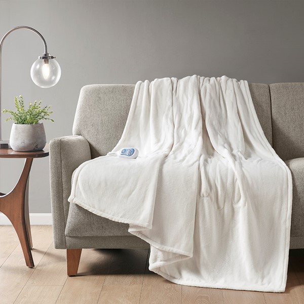 Beautyrest Plush Heated Throw in Ivory, 60x70" BR54-0531