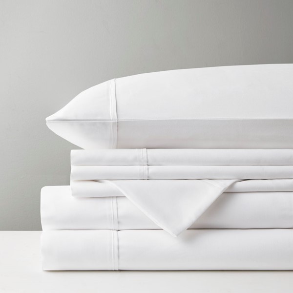 Madison Park 800 Thread Count Cotton Blend Sateen Sheet Set in White, Cal King MP20-6427