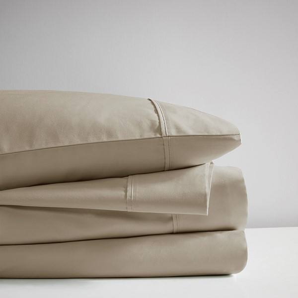 Madison Park 525 Thread Count Cotton Blend Sheet Set in Khaki, Full MP20-6519