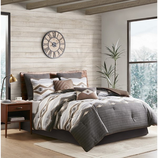 Woolrich Bitter Creek Oversized Comforter Set in Grey/Brown, Full WR10-2178