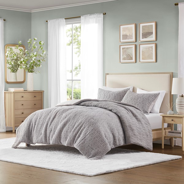 Chapel Hill Arlo Oversized Comforter Set in Charcoal, Full/Queen CH10-011