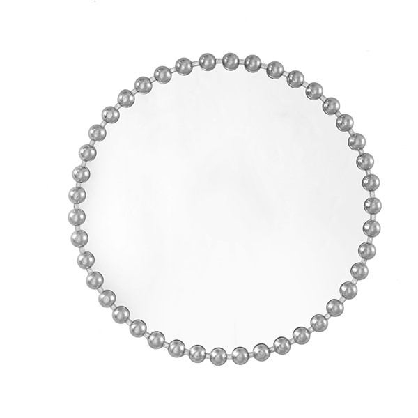 Madison Park Signature Marlowe Beaded Round Wall Mirror in Silver, 36" Dia MPS160-339