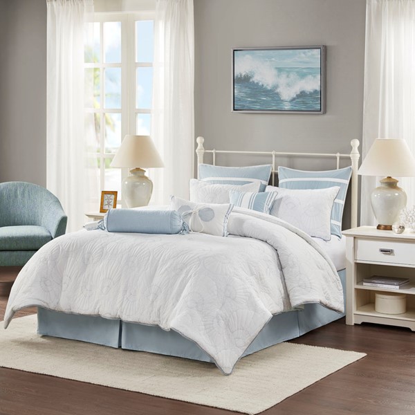 Harbor House Crystal Beach Comforter Set in White, Cal King HH10-704