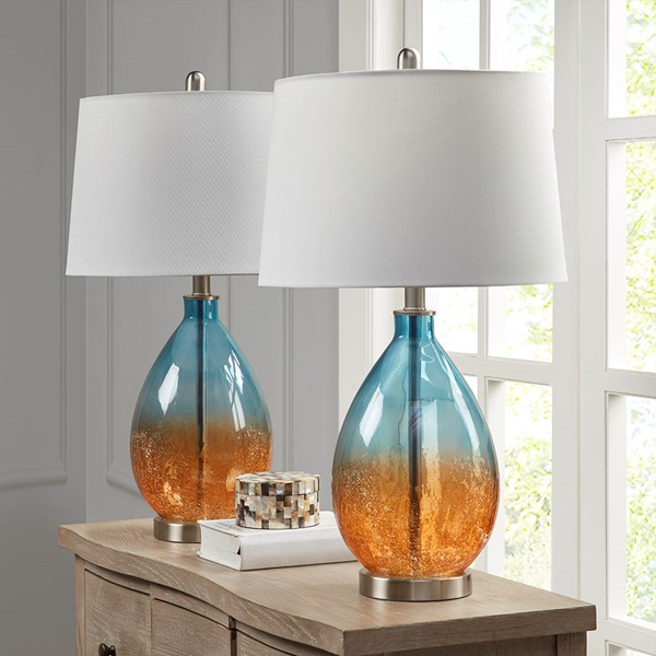 510 Design Cortina Ombre Glass Table Lamp, Set of 2 in Blue 5DS153-0031