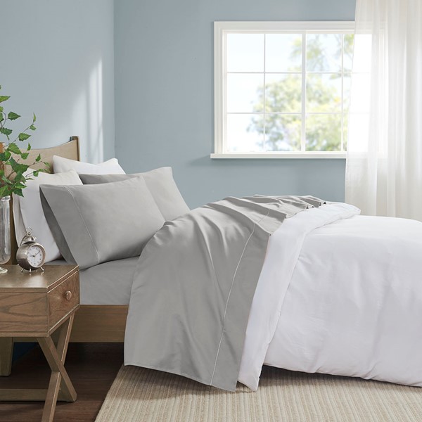 Madison Park 600 Thread Count Pima Cotton Sheet Set in Light Grey, King MP20-5055