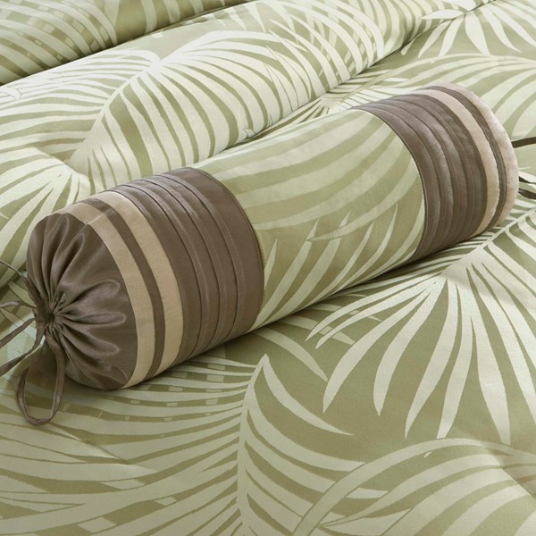 Madison Park Freeport 7 Piece Jaquard Comforter Set in Olive Green, Cal King MP10-235