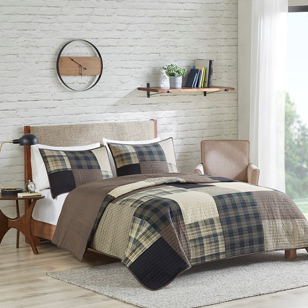 Woolrich Winter Hills Oversized Cotton Quilt Set in Tan, Full/Queen WR14-1728