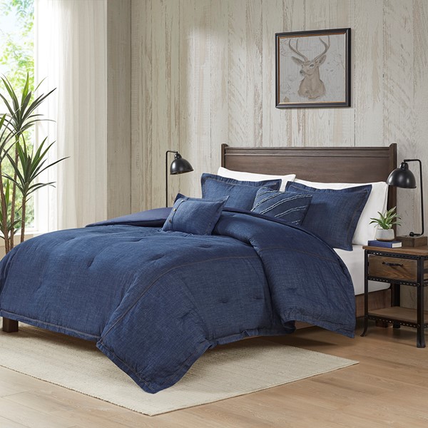 Woolrich Perry Oversized Denim Comforter Set in Blue, Queen WR10-2193