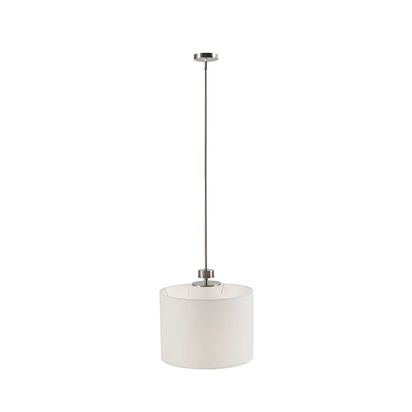 INK+IVY Pacific Metal Pendant with Drum Shade in Plated Nickel II151-0105