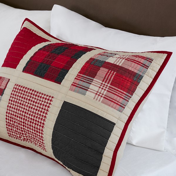 Woolrich Huntington 100% Cotton Oversized Quilt Mini Set in Red, Full/Queen WR14-1724