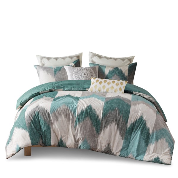 INK+IVY Alpine Cotton Comforter Mini Set in Aqua, King/Cal King II10-782