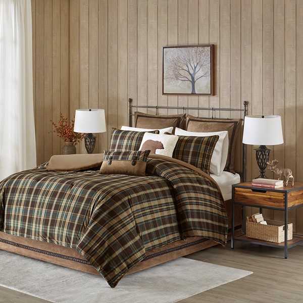 Woolrich Hadley Plaid Oversized Cozy Spun Comforter Set, Queen WR10-080