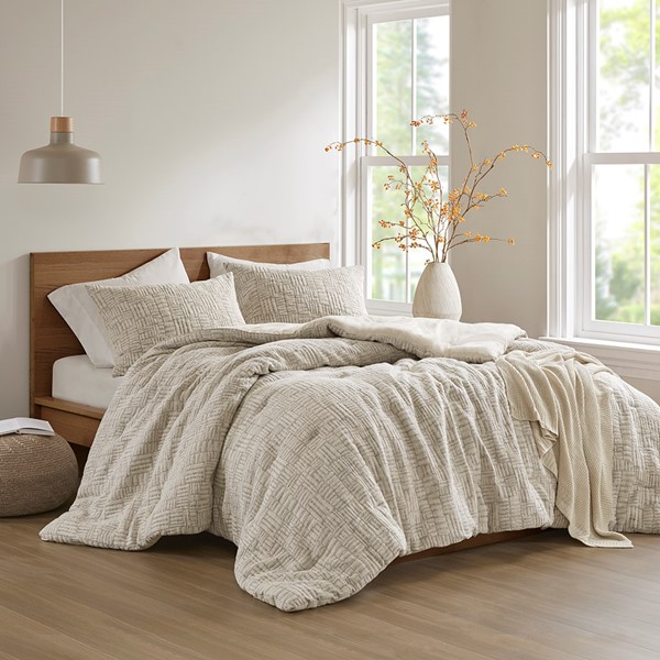 Chapel Hill Harper Oversized Cotton Matelasse Comforter Set in Natural, Full/Queen CH10-013