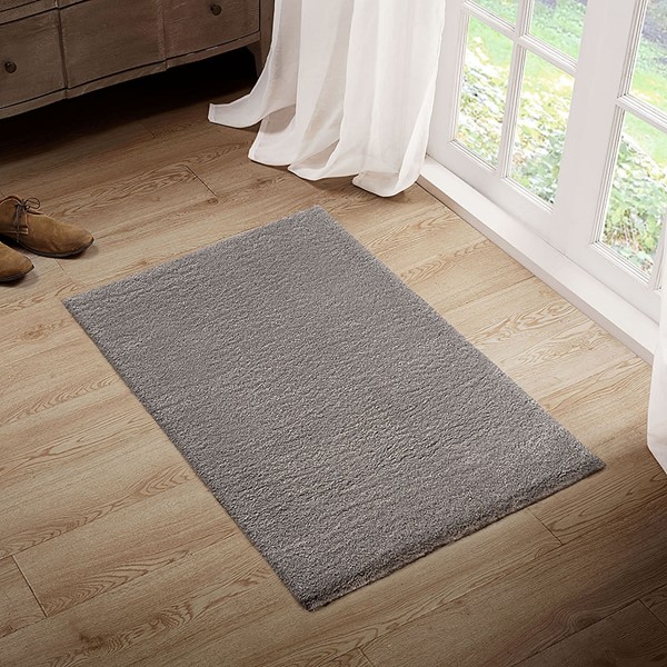 Madison Park Camdyn Super Soft Polyester Shag Area Rug in Grey, Scatter MP35-7572