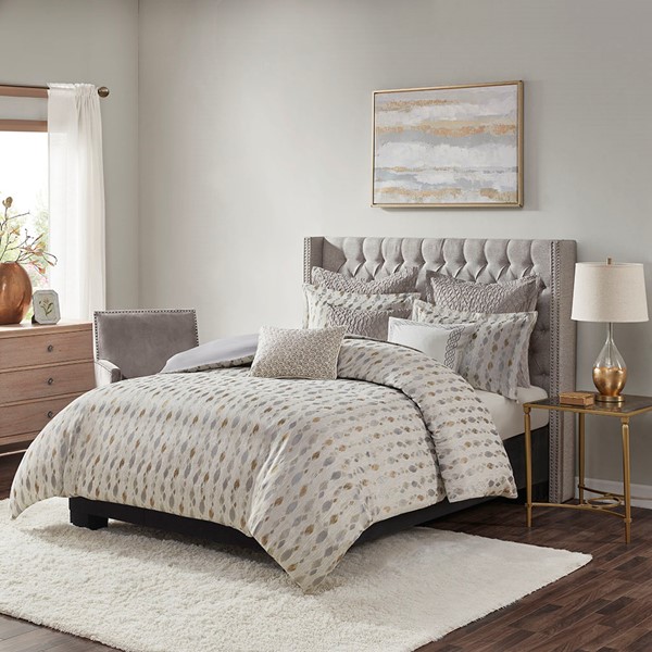 Madison Park Signature Sanctuary Comforter Set in Taupe/Gold, King MPS10-459