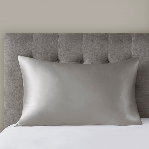 Madison Park 100% Mulberry Silk Pillowcase Single Piece in Grey, King MP21-7481