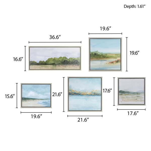 Martha Stewart Vista Abstract Landscape 5-piece Gallery Canvas Wall Art Set MT95C-0035