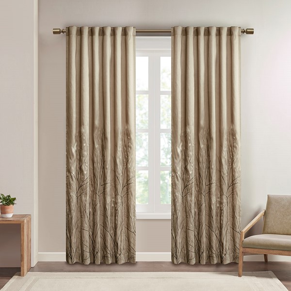 Madison Park Andora Curtain Panel in Tan, 50x95" MP40-716