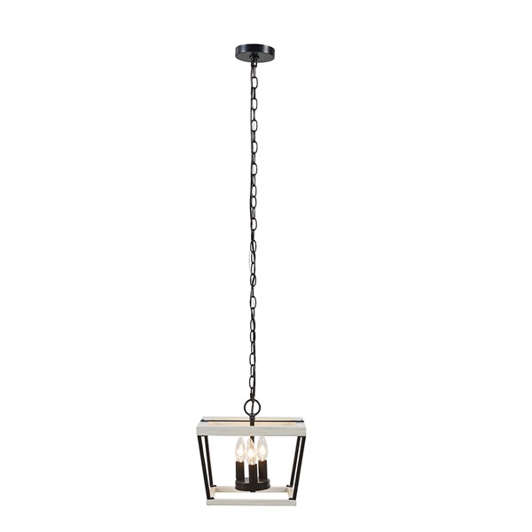 INK+IVY Adele Farmhouse Metal Pendant in White/Black II151-0114