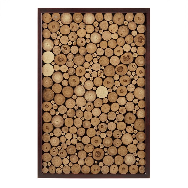 INK+IVY Topi Natural Wood Slice Mosaic Wall Decor in Natural IIF22-0039