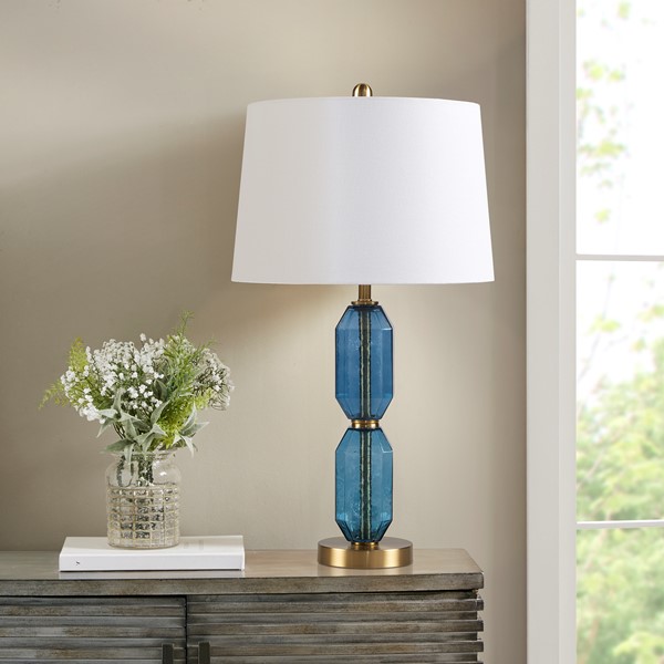 510 Design Zirconia Faceted Glass Table Lamp in Blue FB153-1182