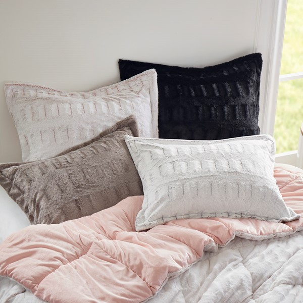 Madison Park Gia Faux Fur Comforter Mini Set in Gray, Full/Queen MP10-8542