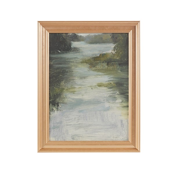 Martha Stewart Estuary Abstract Landscape Framed Glass Wall Art MT95G-0030