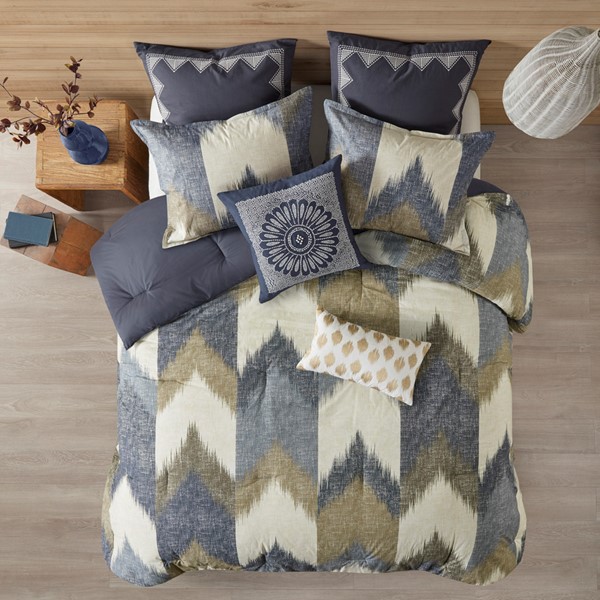 INK+IVY Alpine Cotton Comforter Mini Set in Navy, King/Cal King II10-553