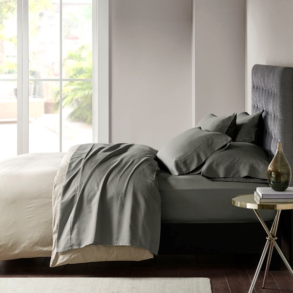 Madison Park 800 Thread Count Cotton Blend Sateen Sheet Set in Charcoal, Queen MP20-6422