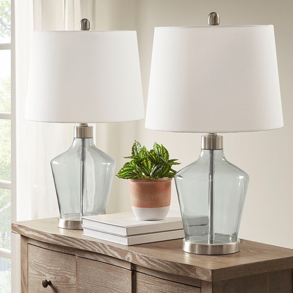 510 Design Harmony Angular Glass Table Lamp, Set of 2 in Grey 5DS153-0021