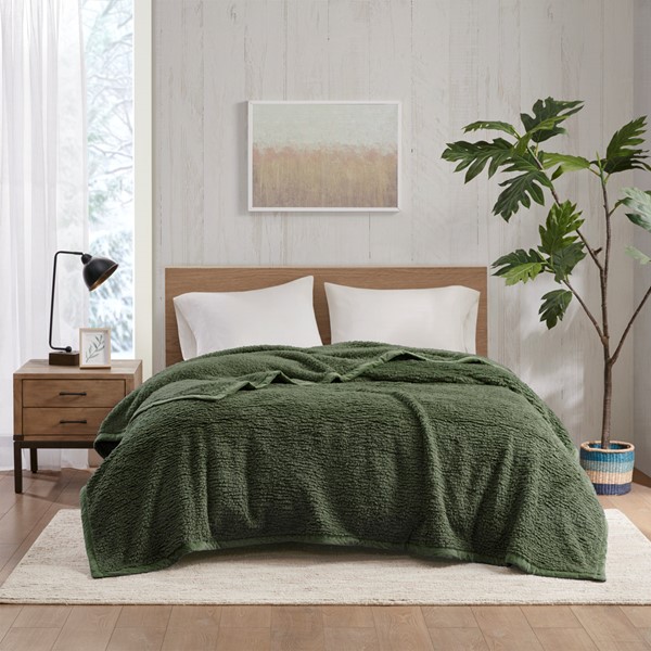 Woolrich Burlington Berber Blanket in Green, Full/Queen WR51-3911